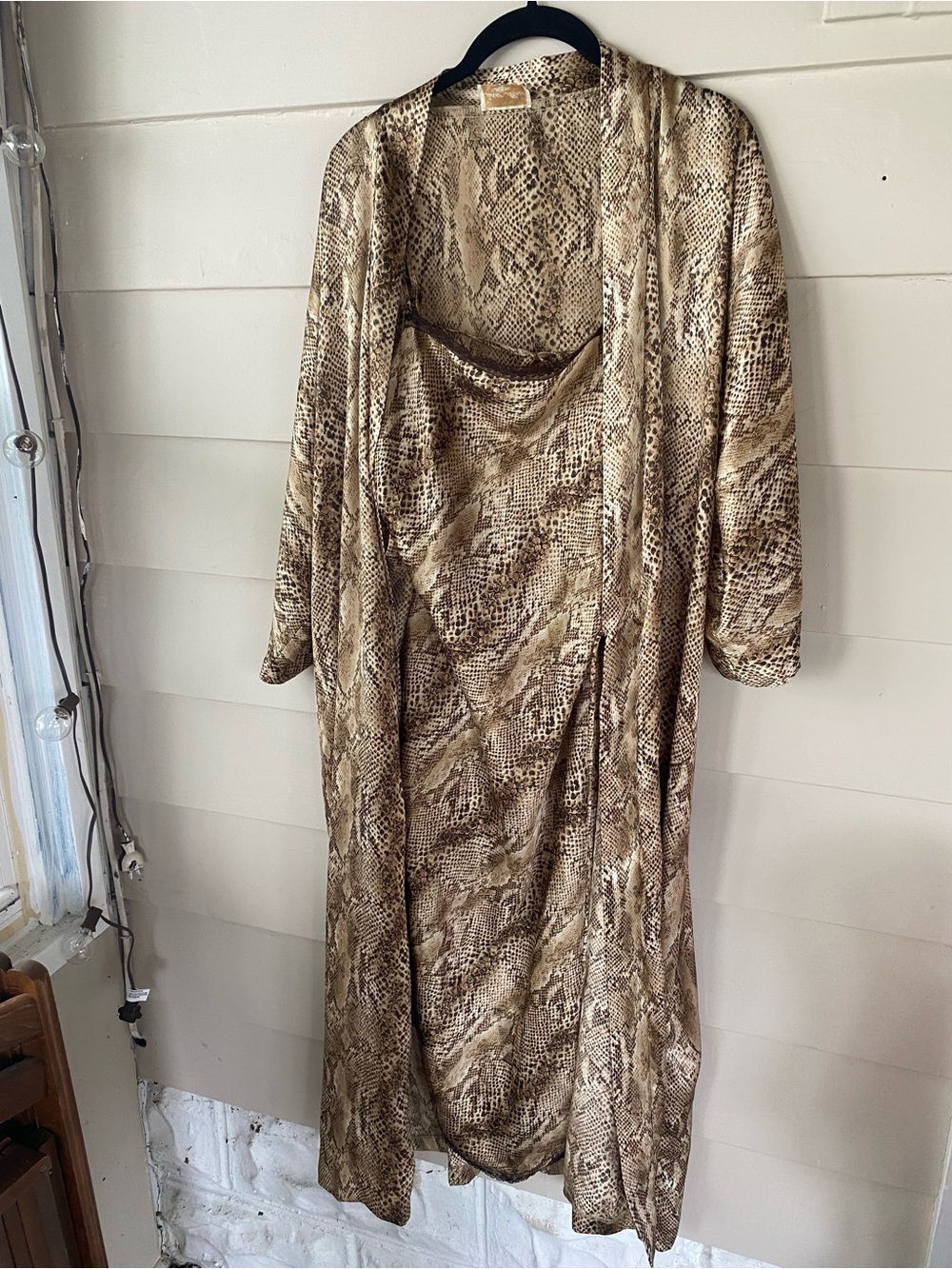 VINTAGE Y2K INNER MOST SNAKE PRINT SLIP & ROBE SET